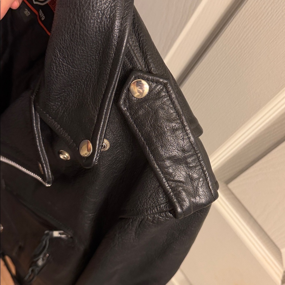 Interstate Leather Black Leather Motorcycle Jacket Size 38 - Picture 9 of 9